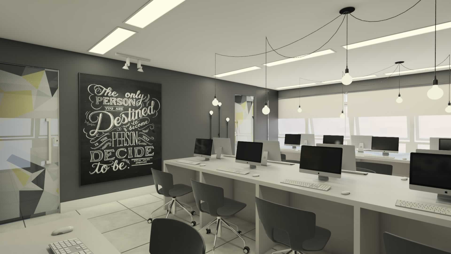 A iluminação é um dos pontos mais importantes de um projeto de arquitetura corporativa. O ambiente deve ser bem iluminado para o conforto do colaborador e também para inspirar energia e criatividade.