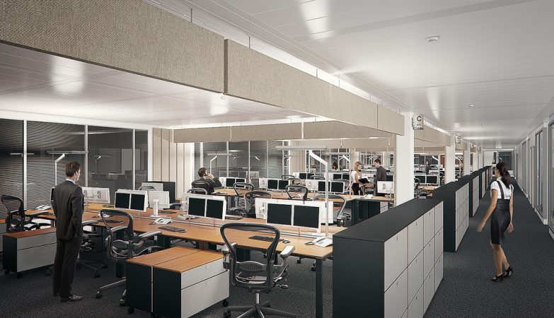 Os espaços compartilhados favorecem a comunicação e o trabalho em equipe entre os colaboradores.